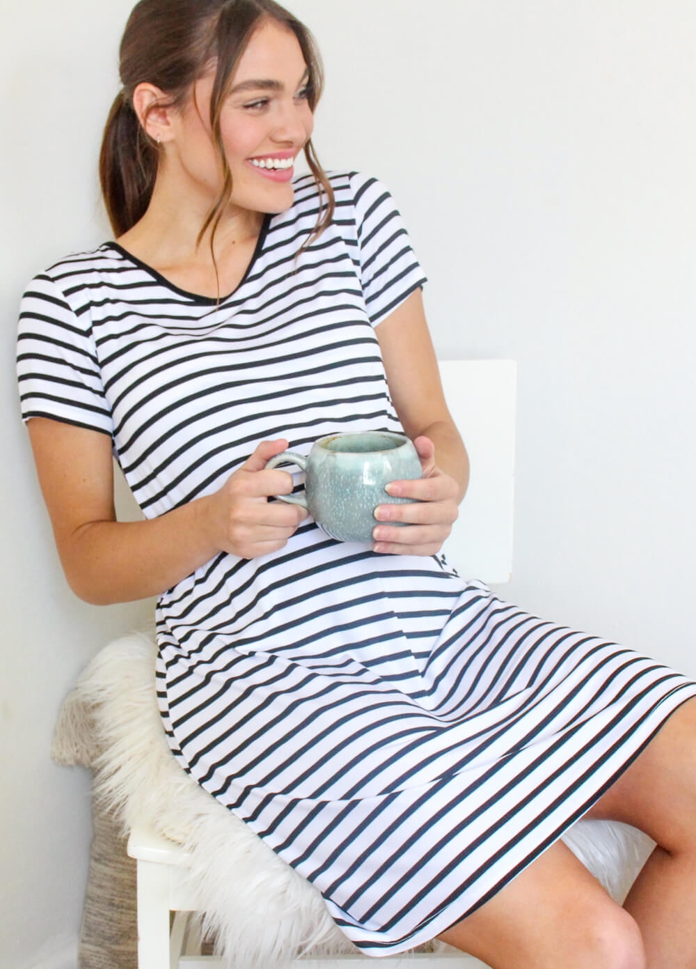 Lait & Co - Rive Everyday With You Nursing Dress | Black Stripe