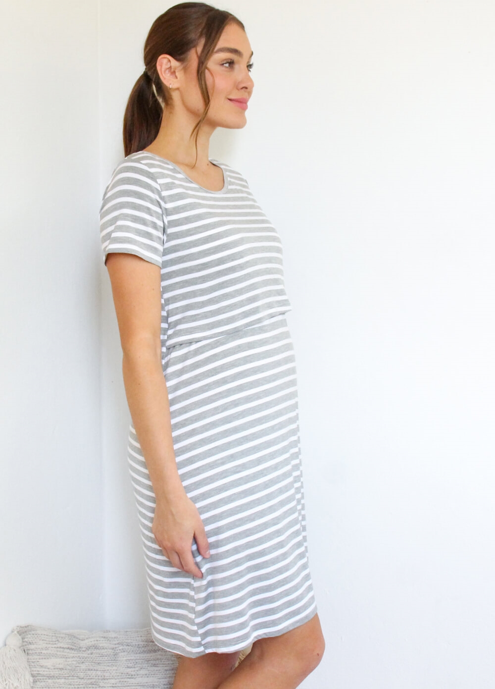 Lait & Co - Rive Everyday With You Nursing Dress | Grey Stripe