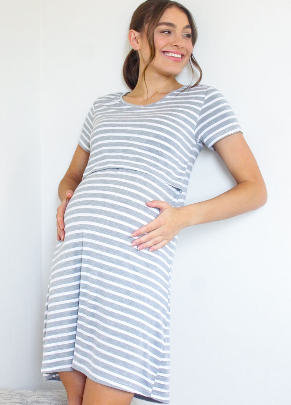 Lait & Co - Rive Everyday With You Nursing Dress | Grey Stripe