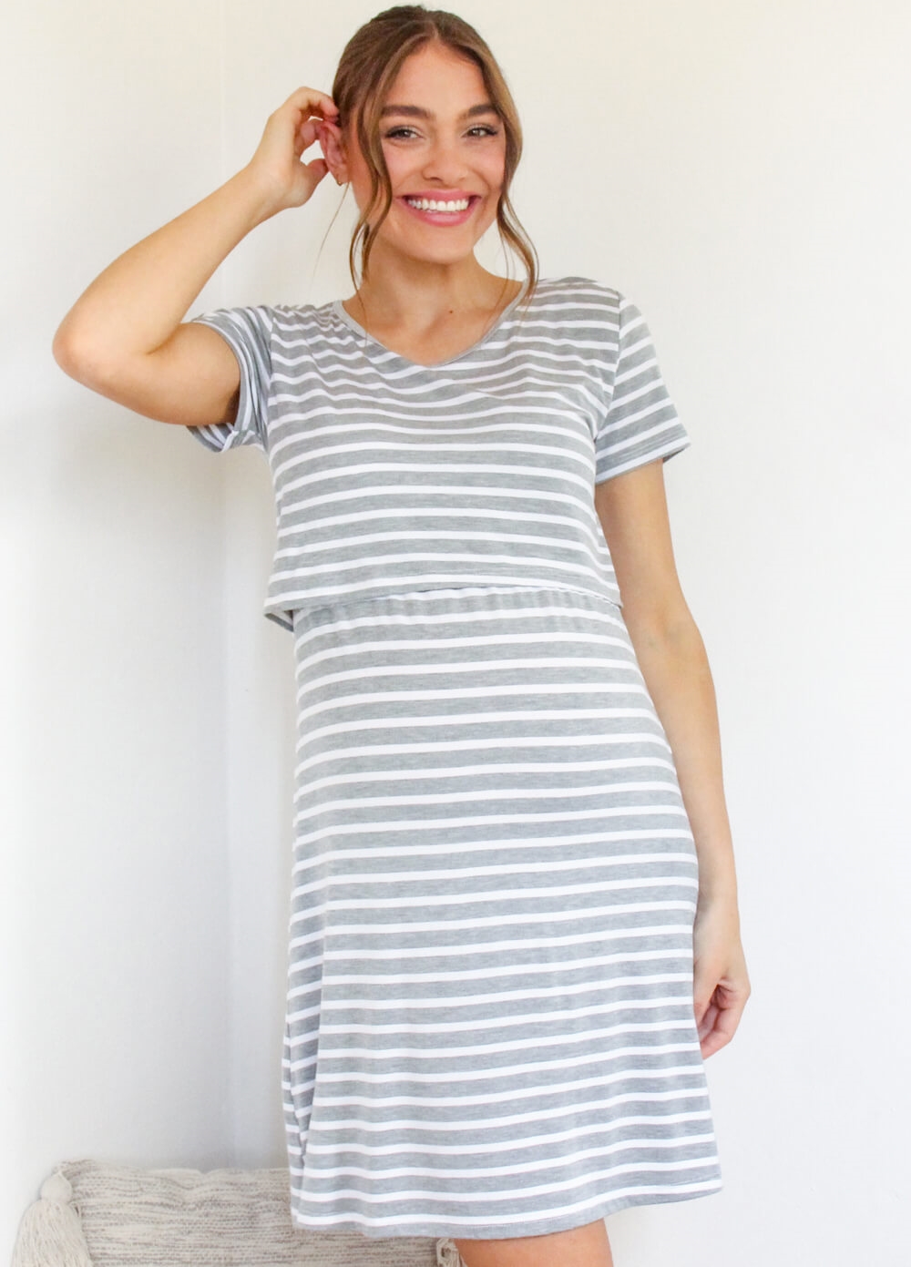 Lait & Co - Rive Everyday With You Nursing Dress | Grey Stripe