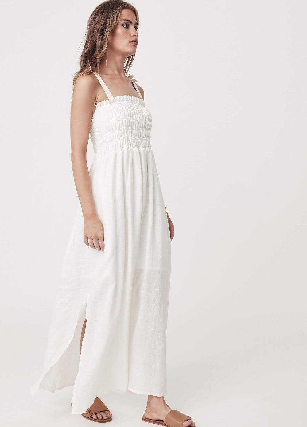 Legoe - Hvar Maternity Maxi Dress in White | Queen Bee