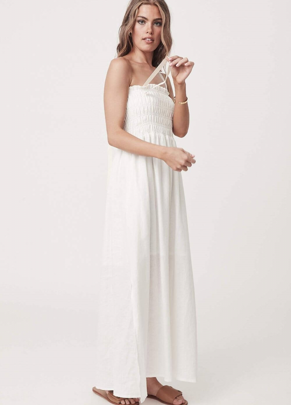 Legoe - Hvar Maternity Maxi Dress in White | Queen Bee