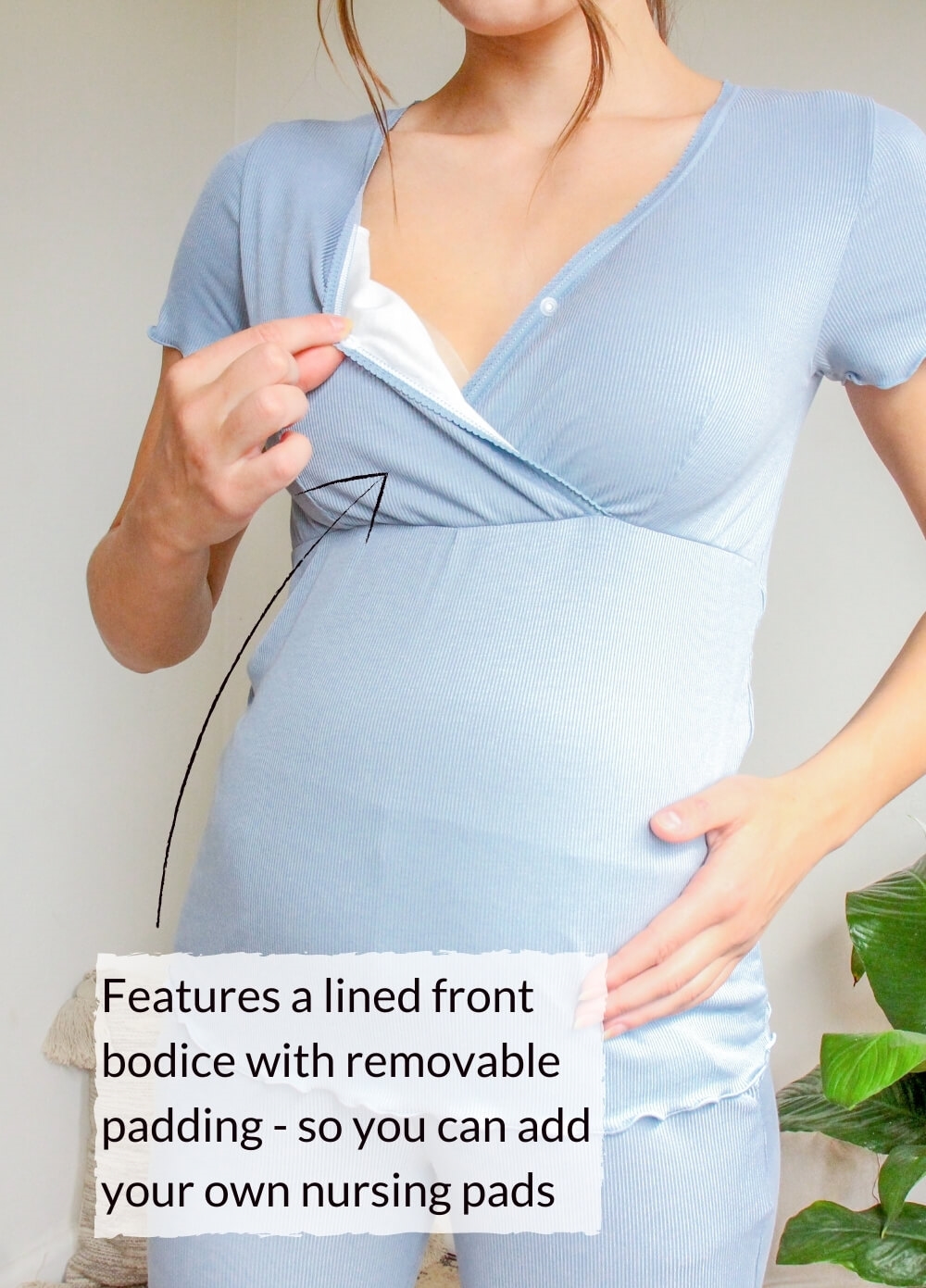 Lait & Co - Oriel New Mama Hospital Pyjama Set in Dusty Blue