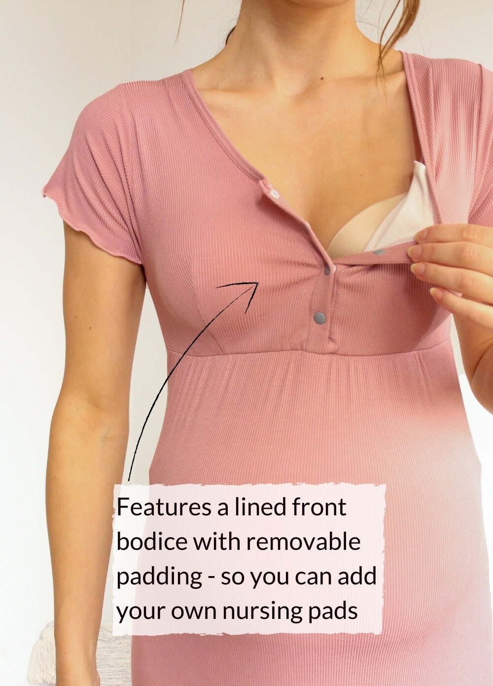 Lait & Co - Jules Be With You Nursing Lounge Dress in Rose
