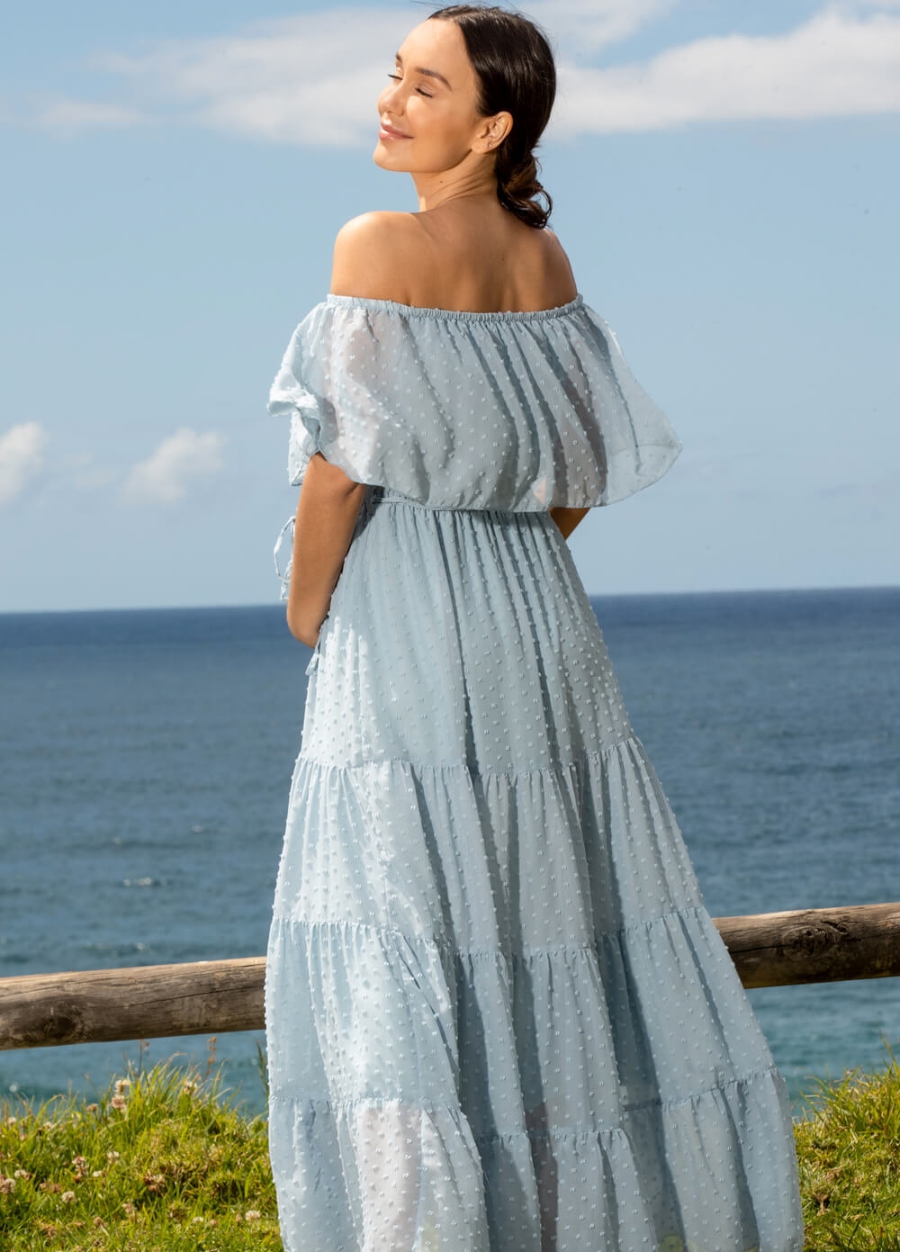 Lait & Co - Lily-Rose Flowing Maternity Maxi Dress in Sky Blue