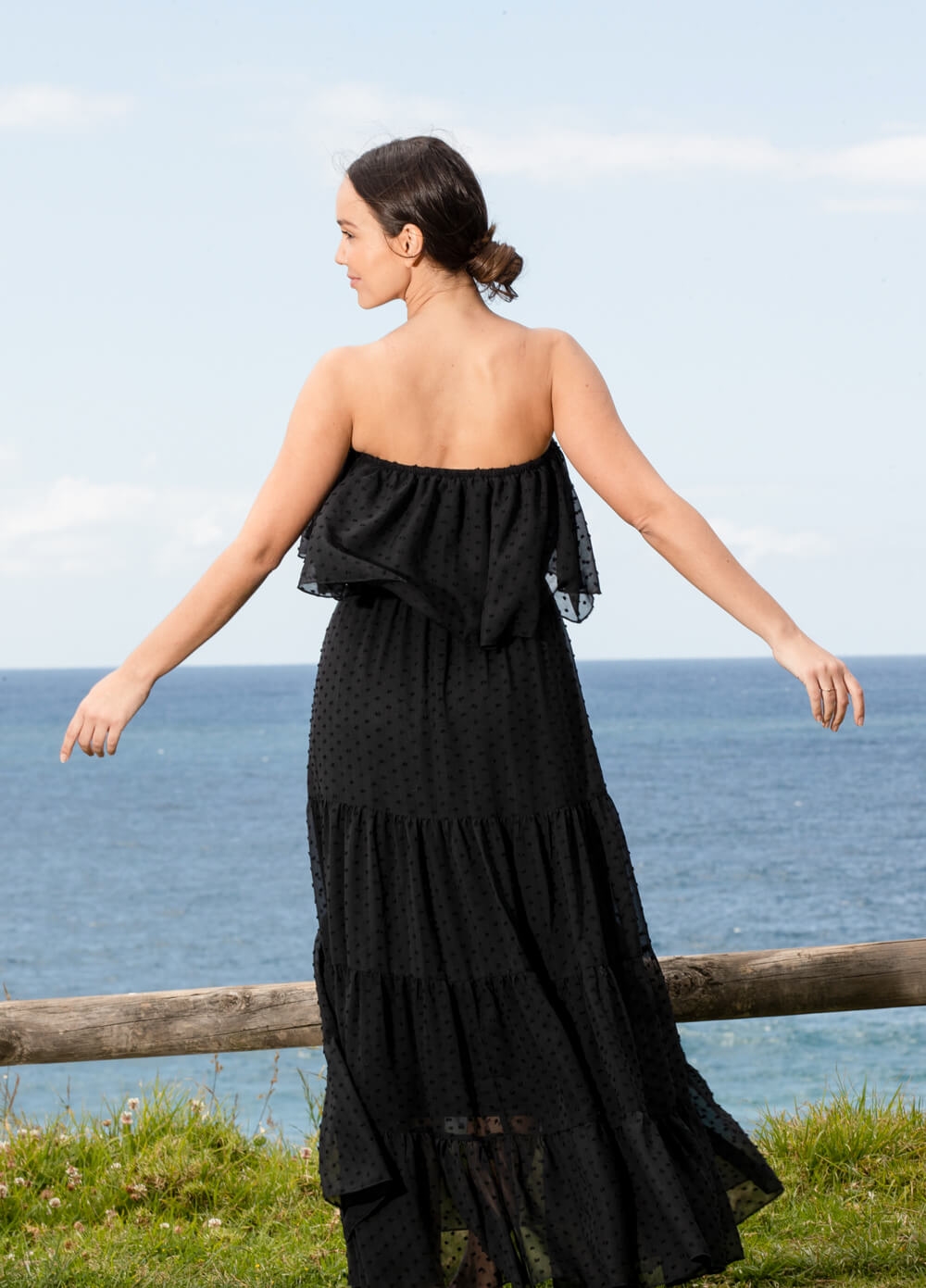 Lait & Co - Lily-Rose Flowing Maternity Maxi Dress in Black