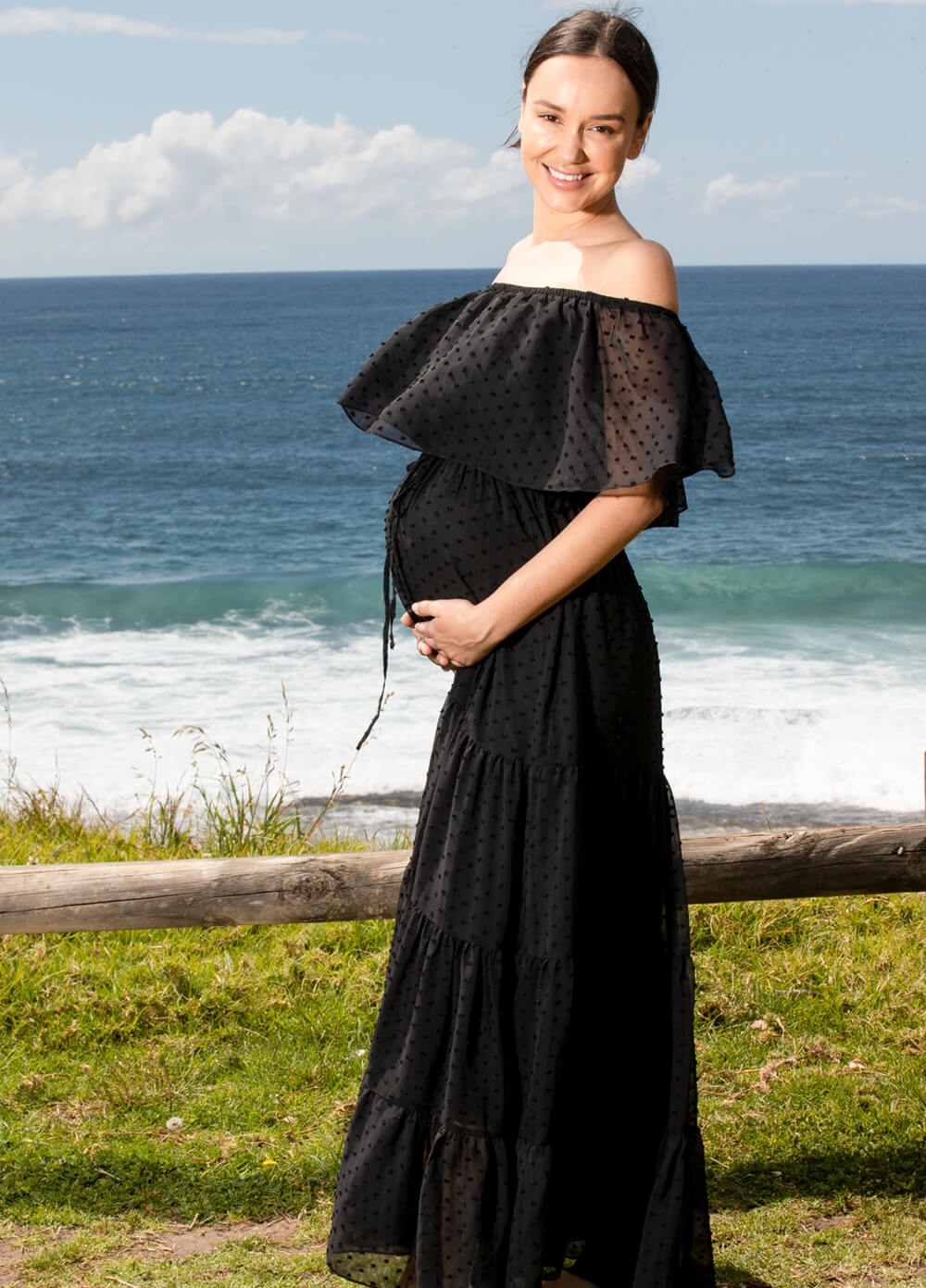 Lait & Co - Lily-Rose Flowing Maternity Maxi Dress in Black