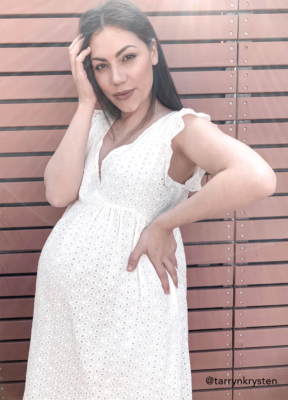 Lait & Co - Ruby-Jo Broderie Maternity Dress in White | Queen Bee