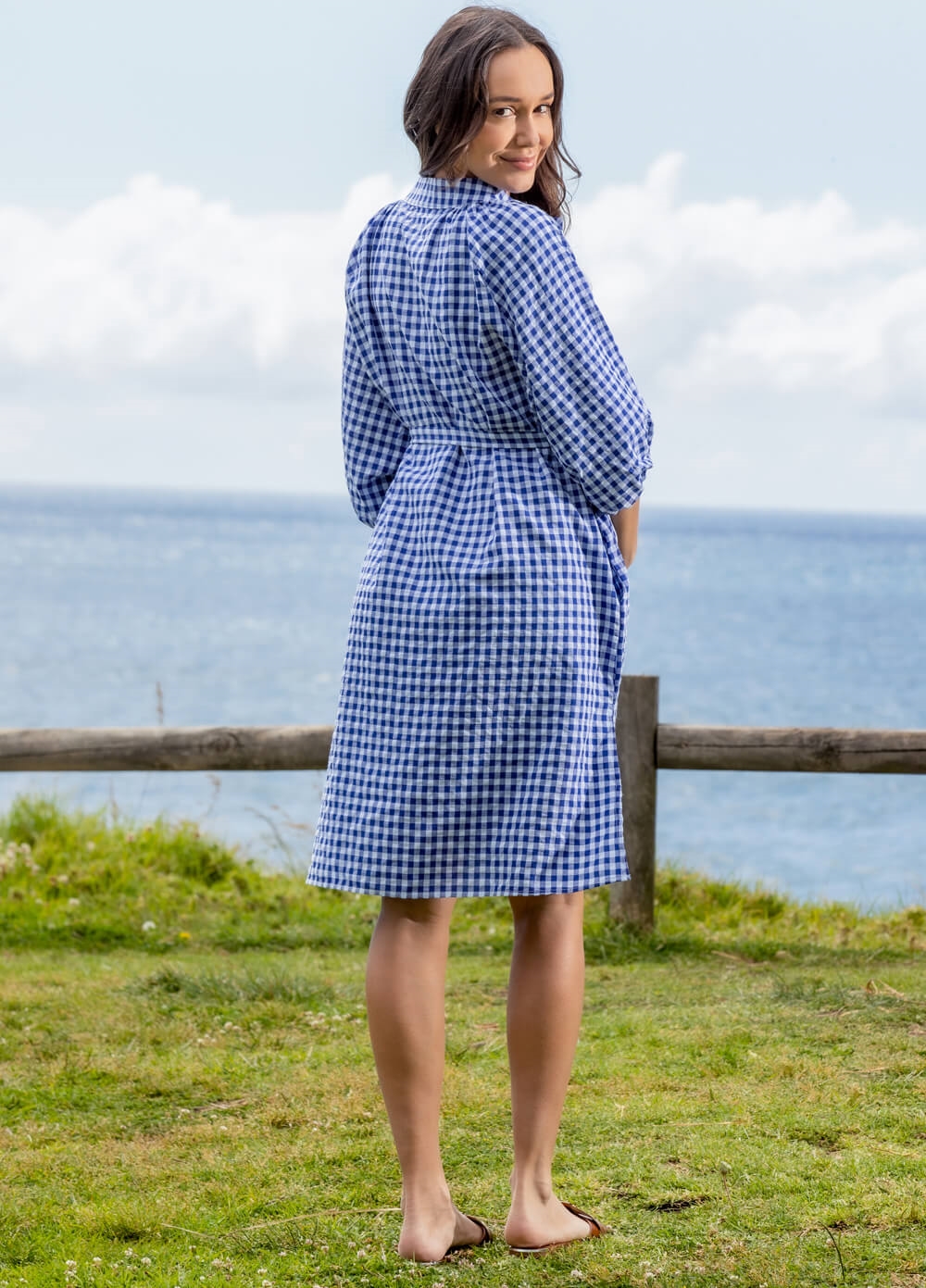 Lait & Co - Lacey-Mae Gingham Maternity Shirt Dress | Queen Bee