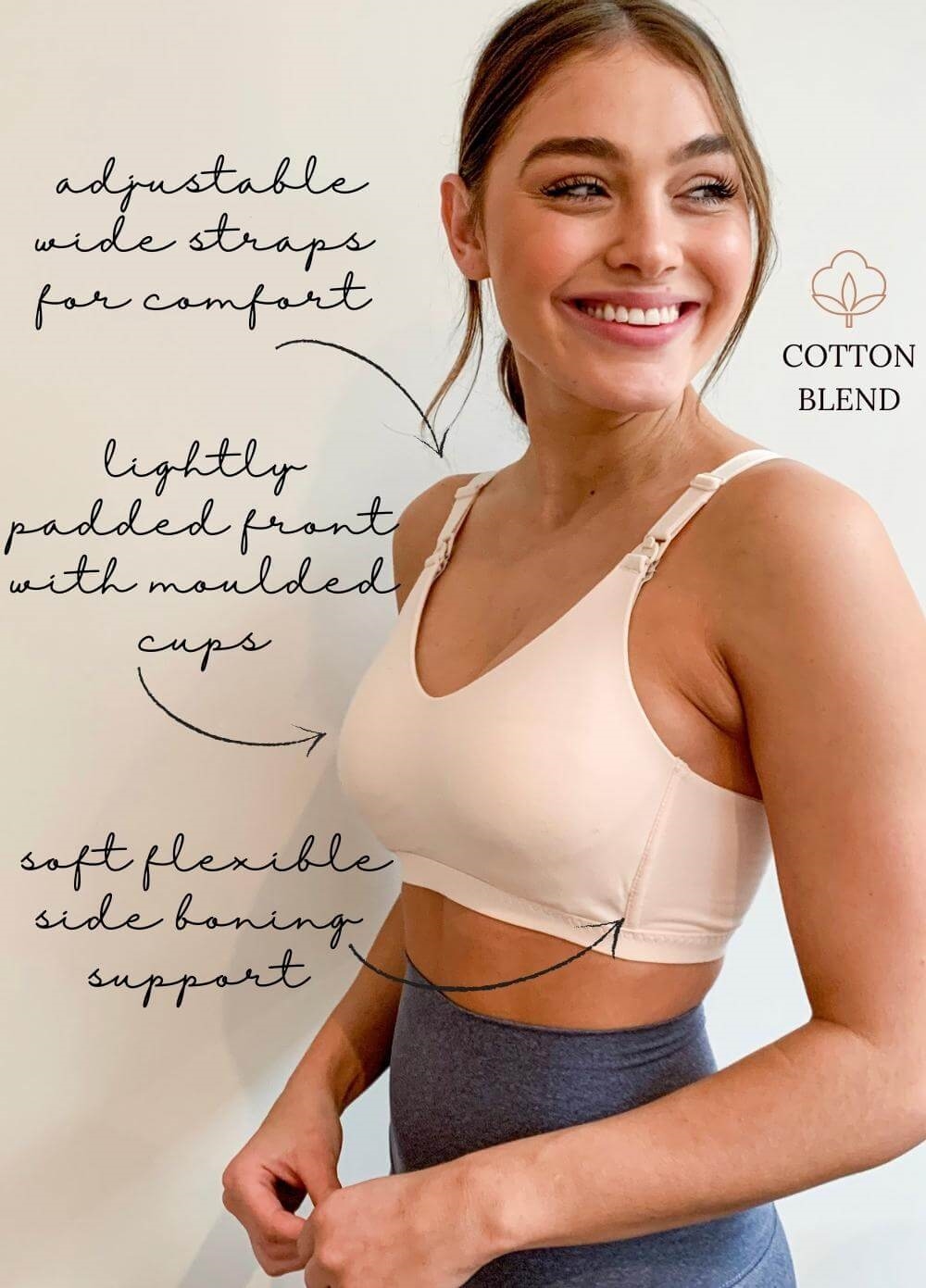 Queen Bee - Dayanna Padded Crop Maternity Nursing Bra in Nude