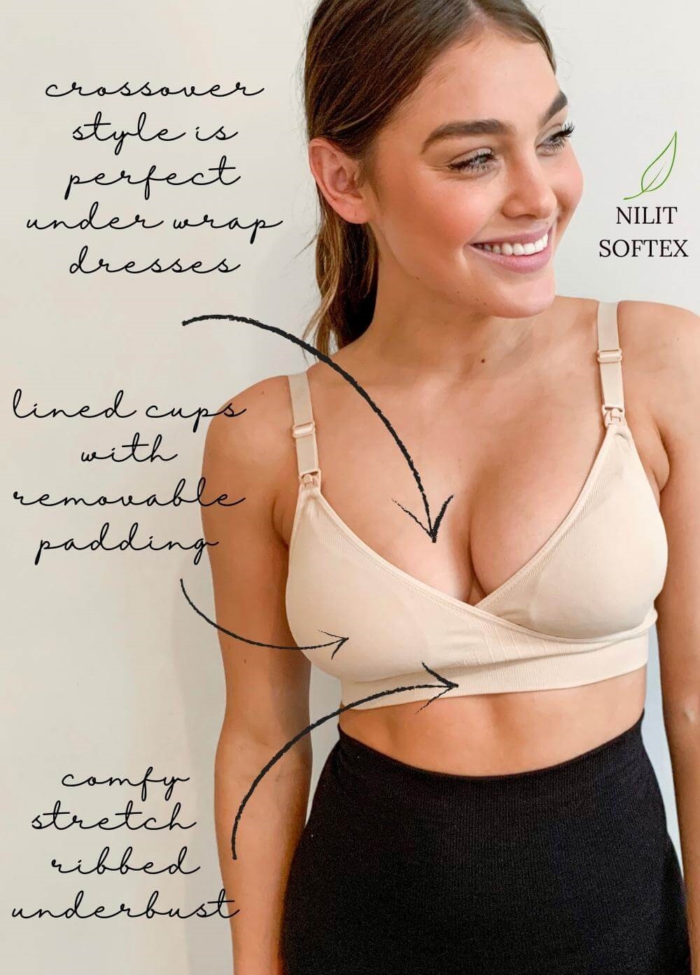 Queen Bee - Dakota Seamless Low Cut Maternity Nursing Bra in Nude