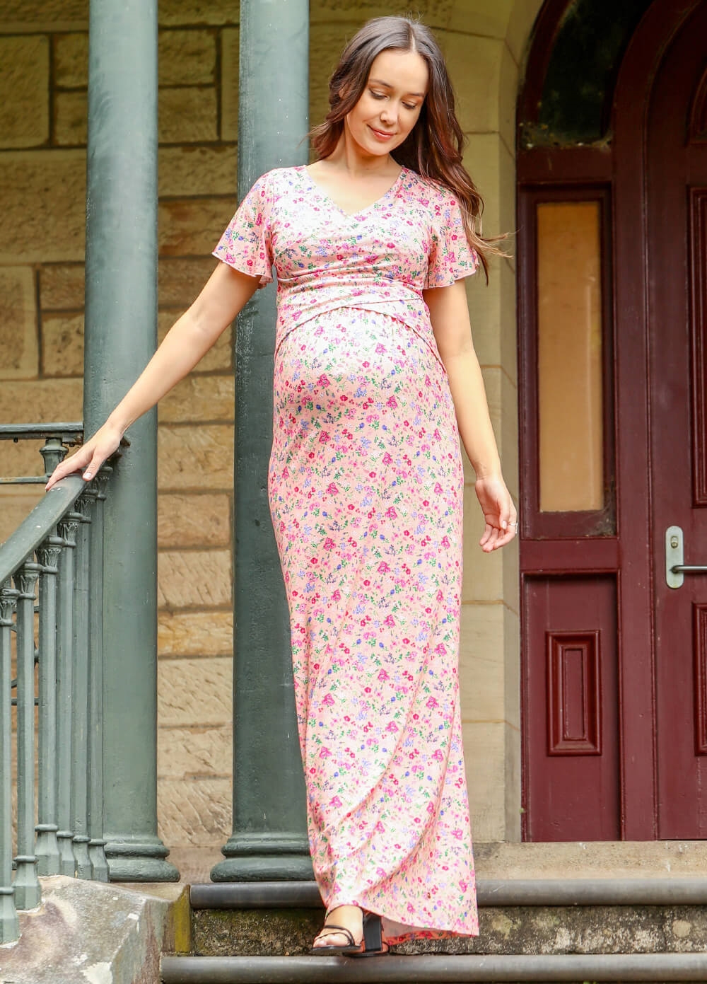 Floressa - Tearose Maternity Nursing Maxi Gown | Queen Bee
