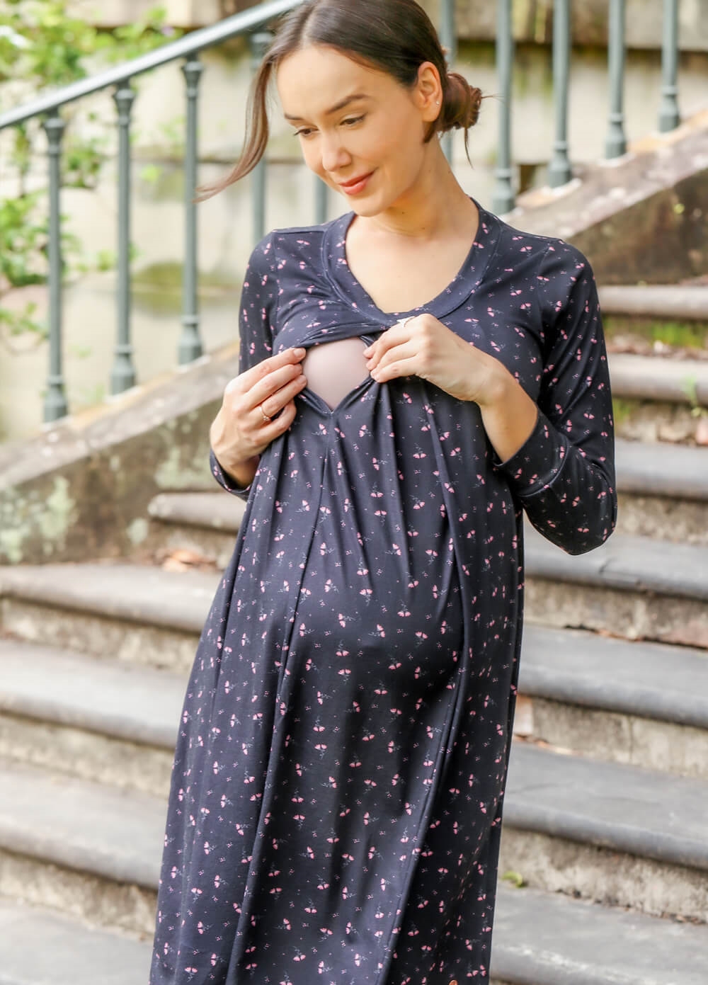 Floressa - Juniper Maternity Hospital Nursing Gown | Queen Bee