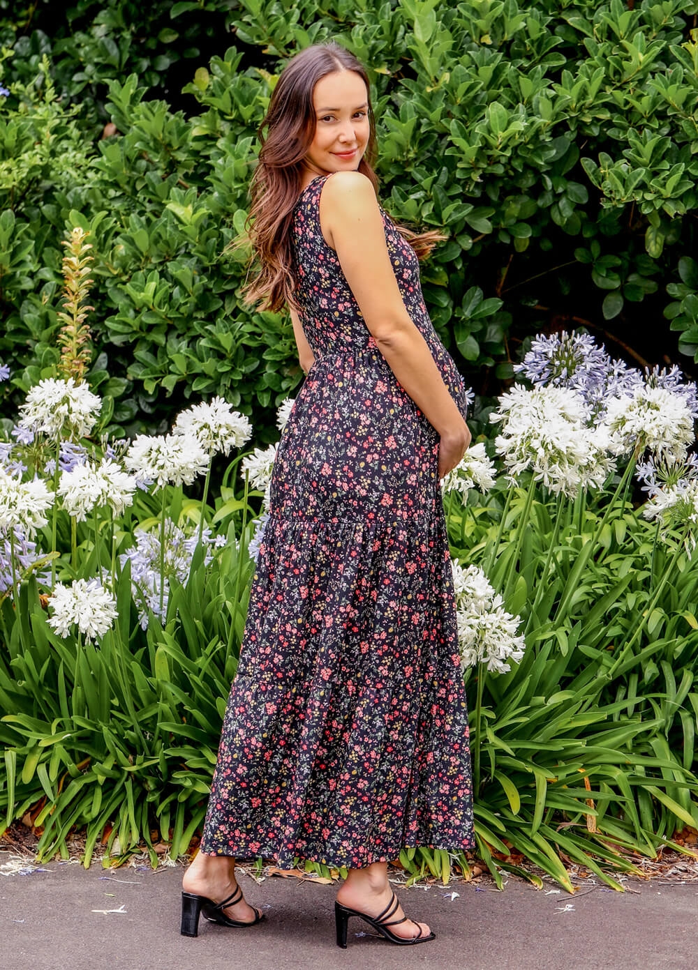 Floressa - Briar Tiered Maternity Nursing Maxi Dress | Queen Bee