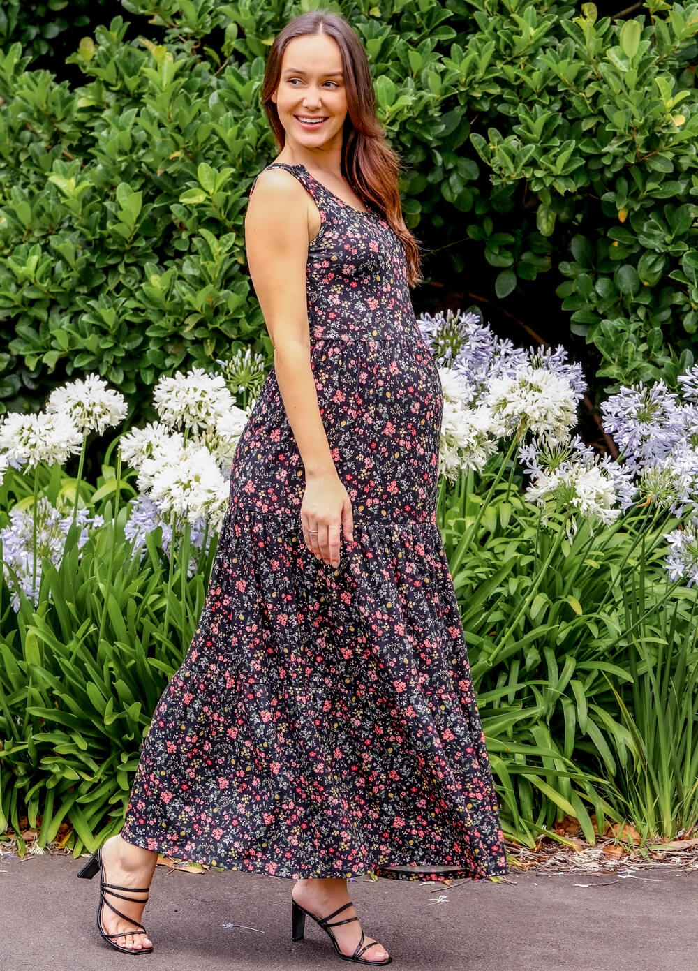 Floressa - Briar Tiered Maternity Nursing Maxi Dress | Queen Bee