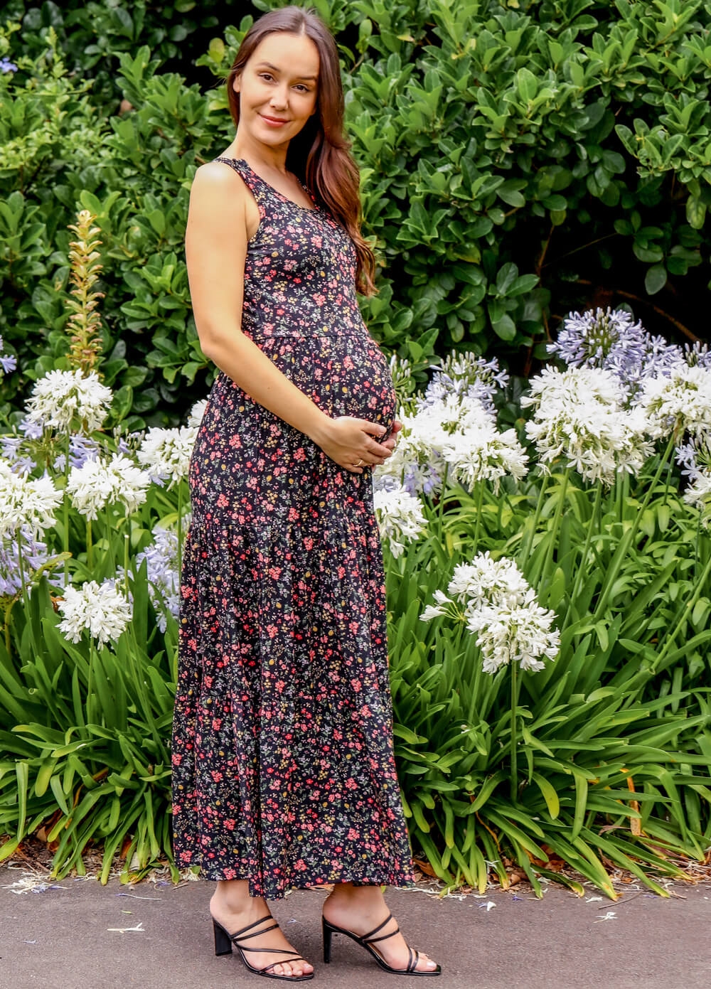 Floressa - Briar Tiered Maternity Nursing Maxi Dress | Queen Bee