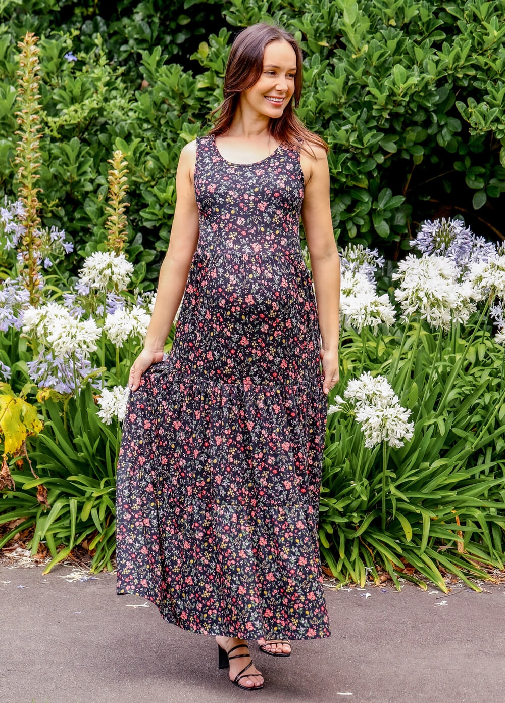 Floressa - Briar Tiered Maternity Nursing Maxi Dress | Queen Bee