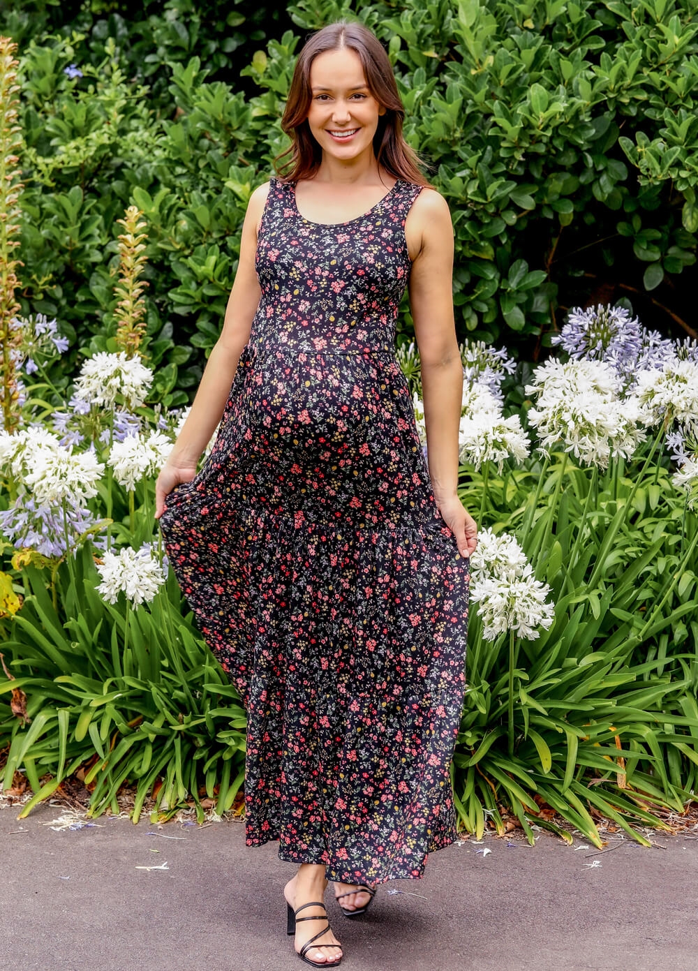 Floressa - Briar Tiered Maternity Nursing Maxi Dress | Queen Bee