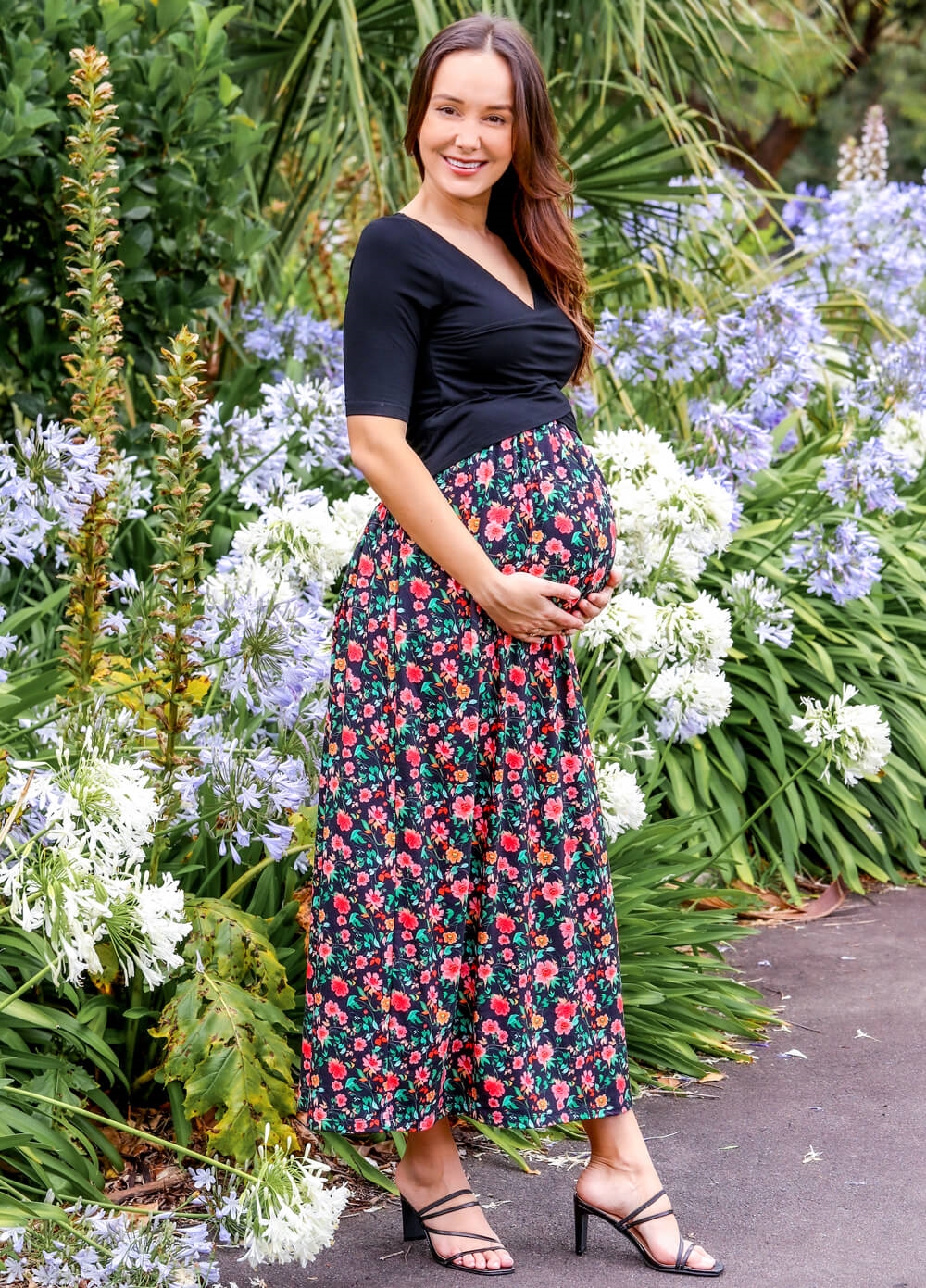 Floressa - Cassia Crossover Maternity Nursing Maxi Dress