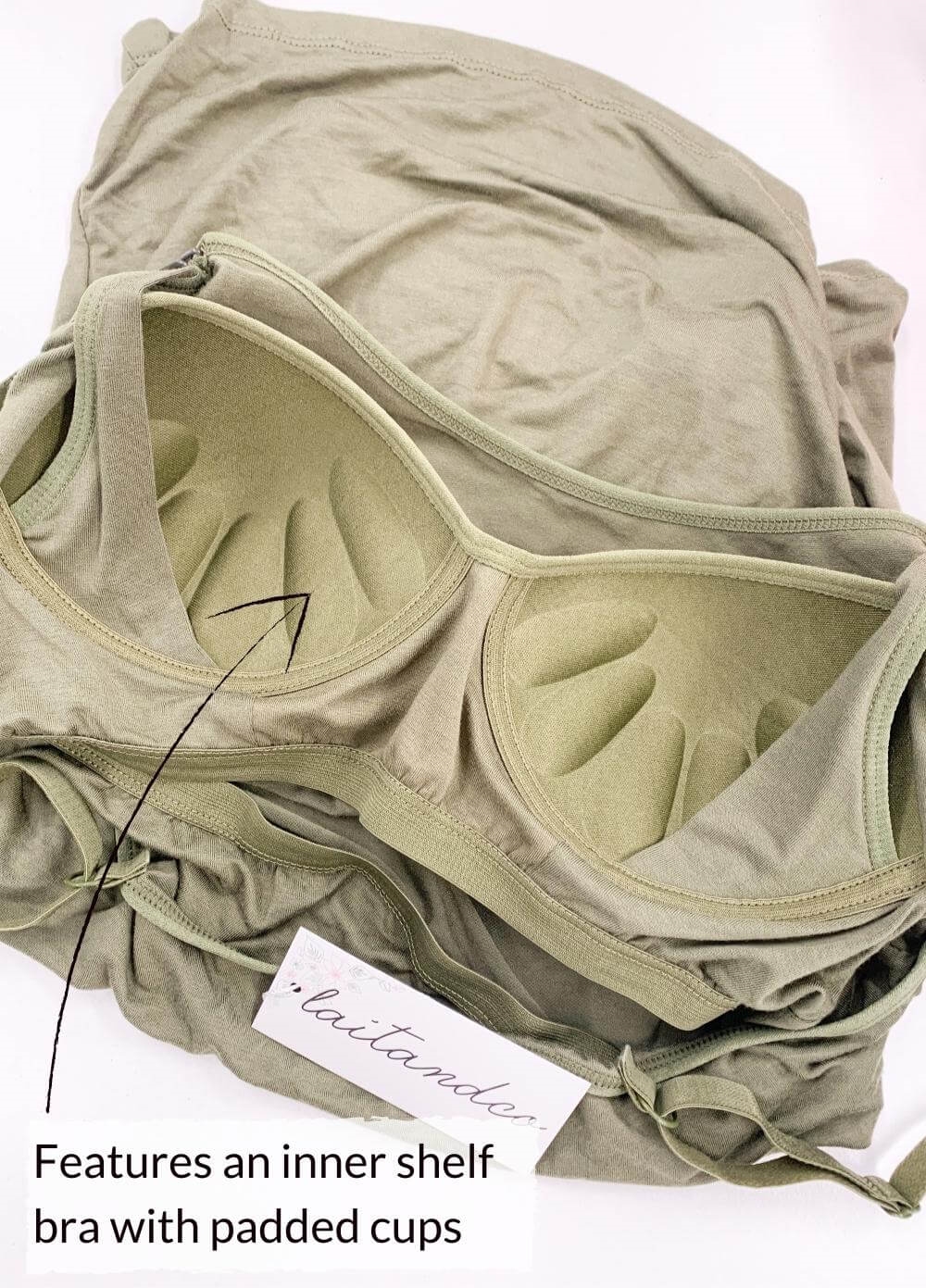 Lait & Co - Essence Maternity Nursing Cami Lounge Set in Olive