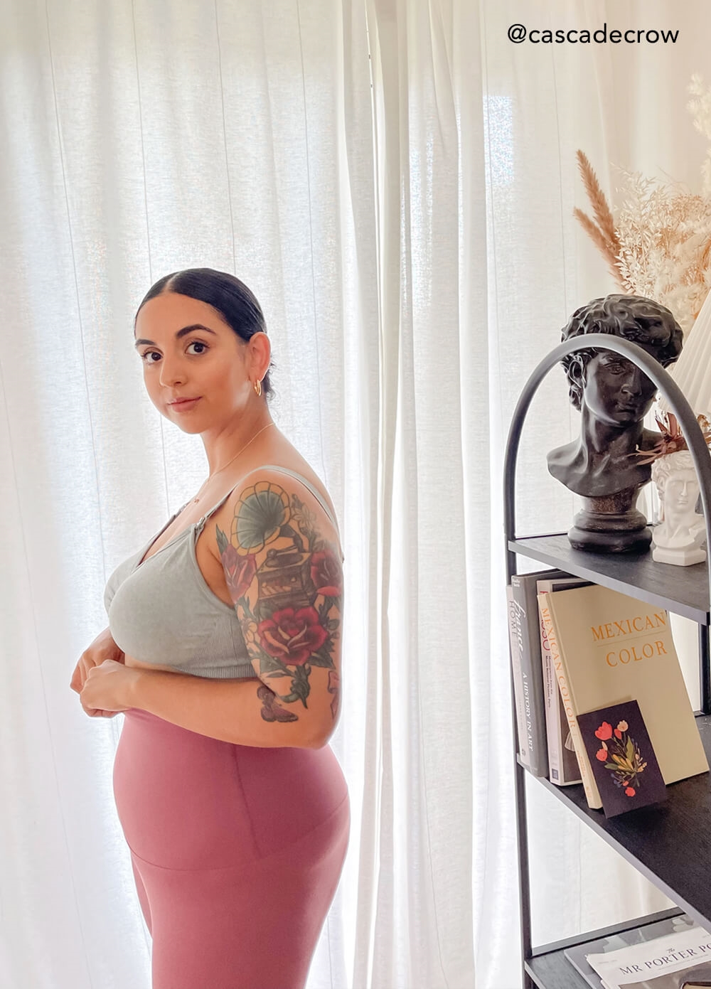Jenna High Waist Postnatal Active Shaping Tights in Persian Rose