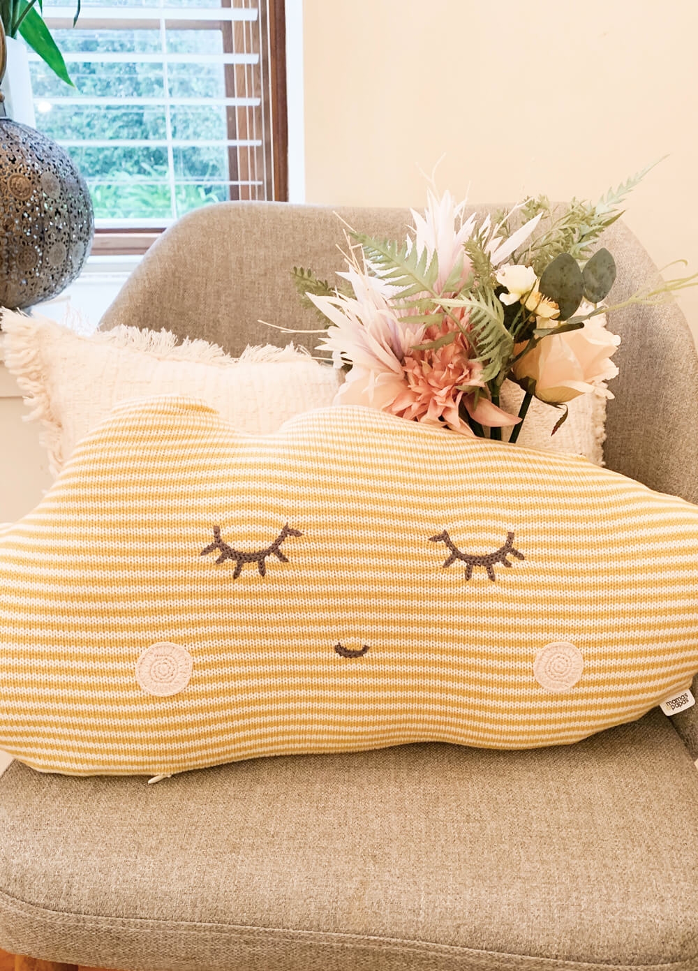 Mamas & Papas - Yellow Cloud Cushion | Queen Bee