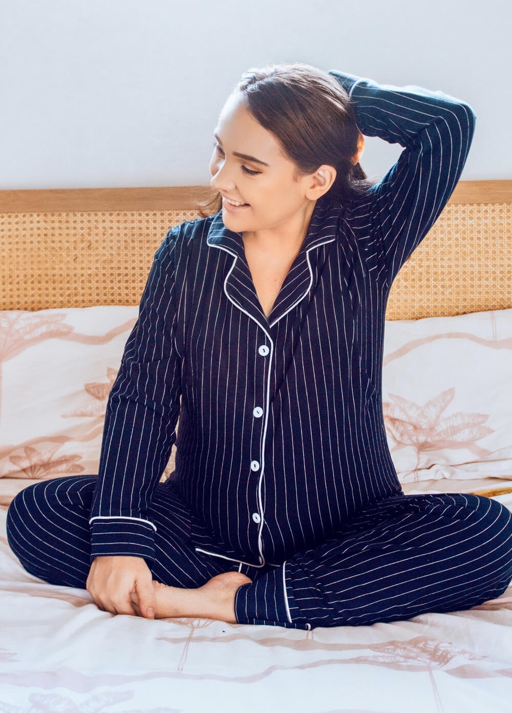 Lait & Co - Ines Dream Away Nursing Pyjama Set in Navy Stripe