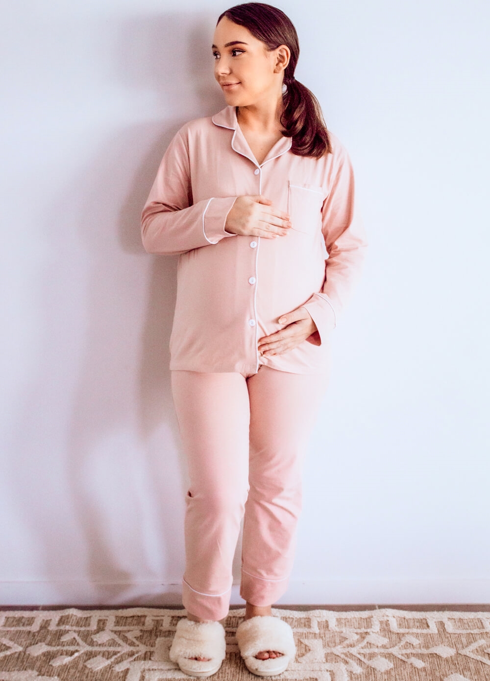 Lait & Co - Seraphina Maternity Nursing Pyjama Set in Pink