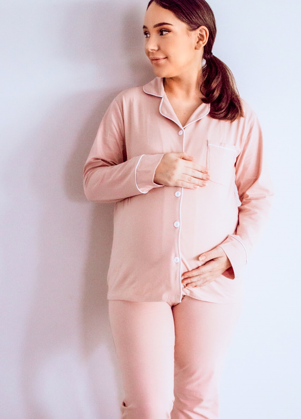 Lait & Co - Seraphina Maternity Nursing Pyjama Set in Pink