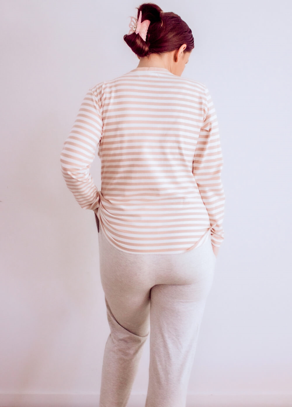 Lait & Co - Lya Angel Lounge Nursing PJ Set in Pink Stripes