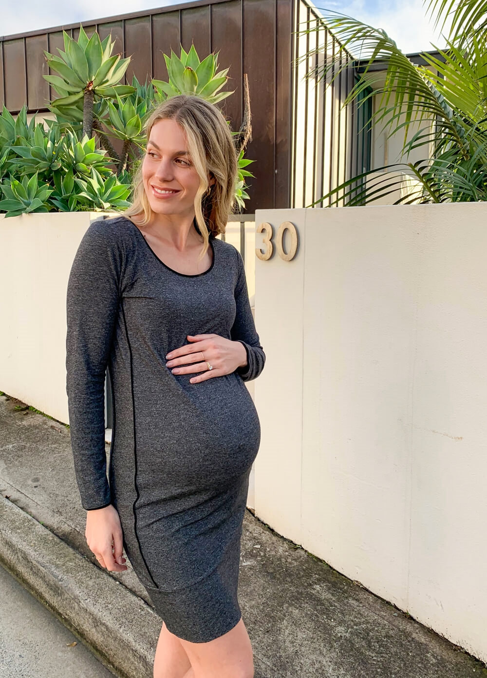 Athleisure Everyday Maternity Dress in Anthracite by Supermom