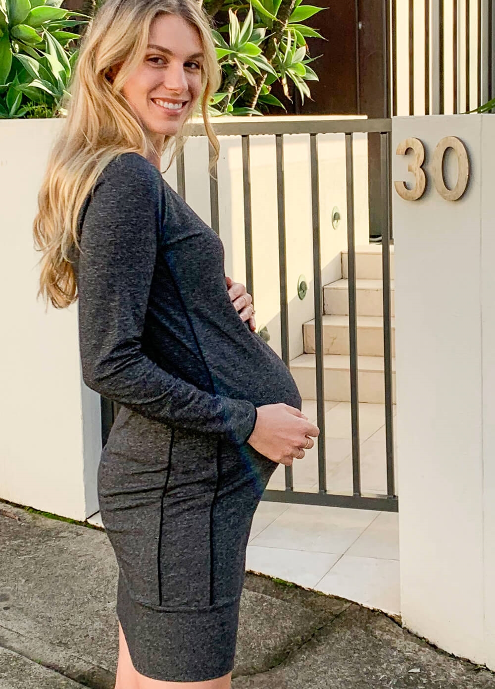 Athleisure Everyday Maternity Dress in Anthracite by Supermom