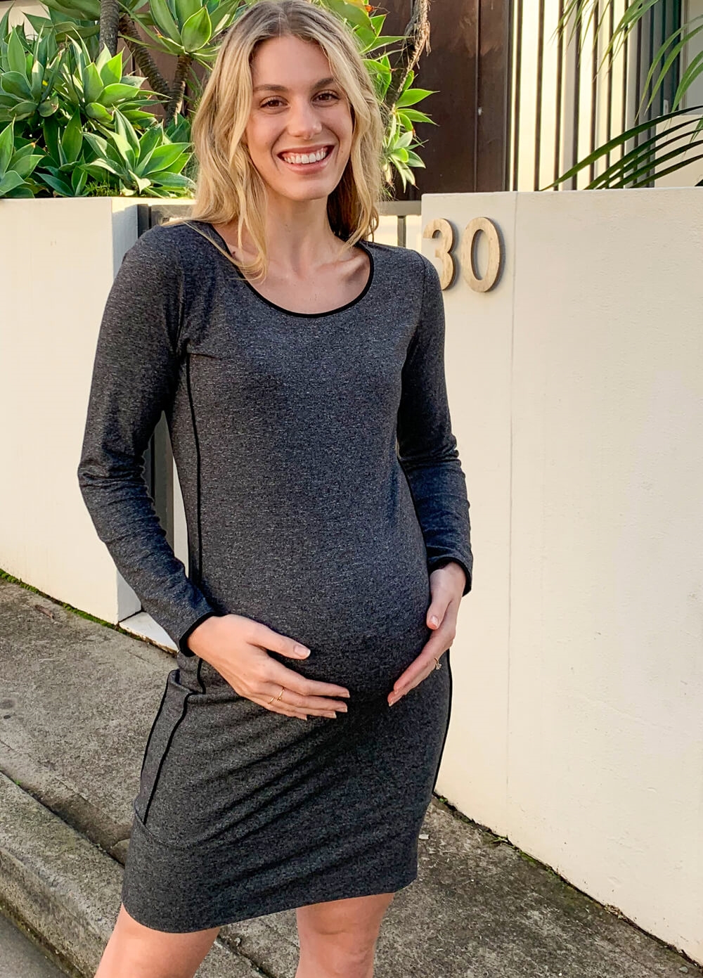 Athleisure Everyday Maternity Dress in Anthracite by Supermom