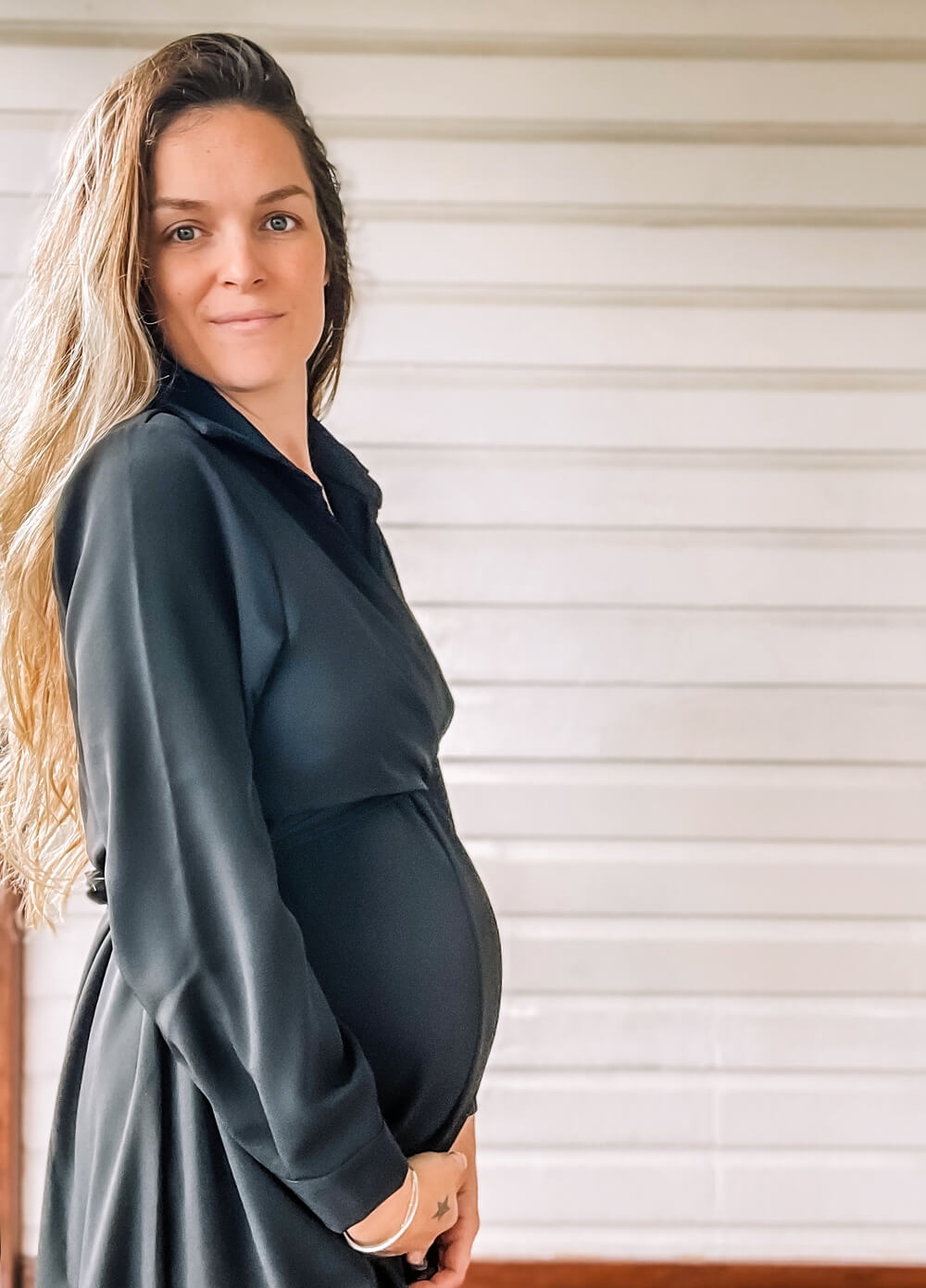 Lait & Co - Elie Tie Wrap Maternity Dress in Black | Queen Bee
