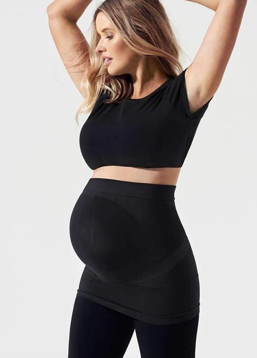 Built-in Support Maternity Belly Band in Black by Blanqi