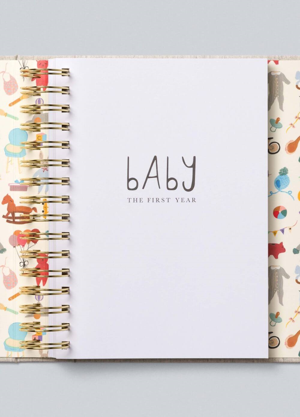 Write to Me - Baby, The First Year Journal in Grey