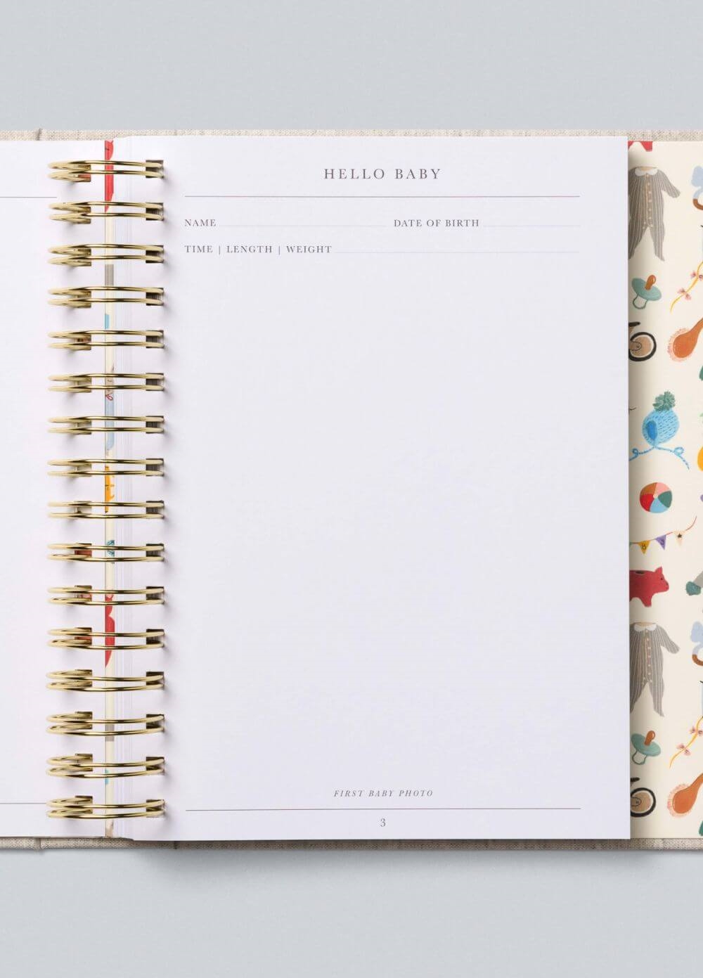 Write to Me - Baby, The First Year Journal in Grey