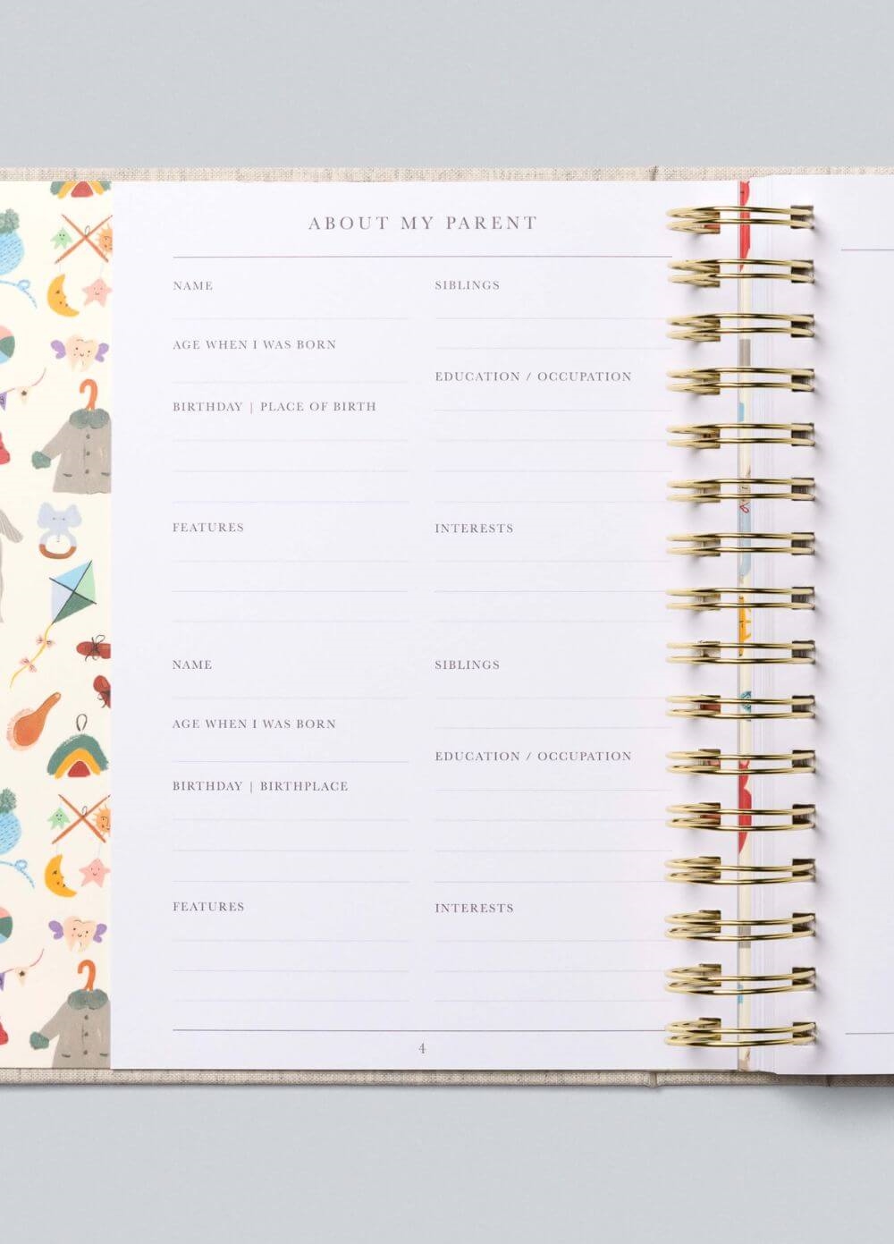 Write to Me - Baby, The First Year Journal in Grey