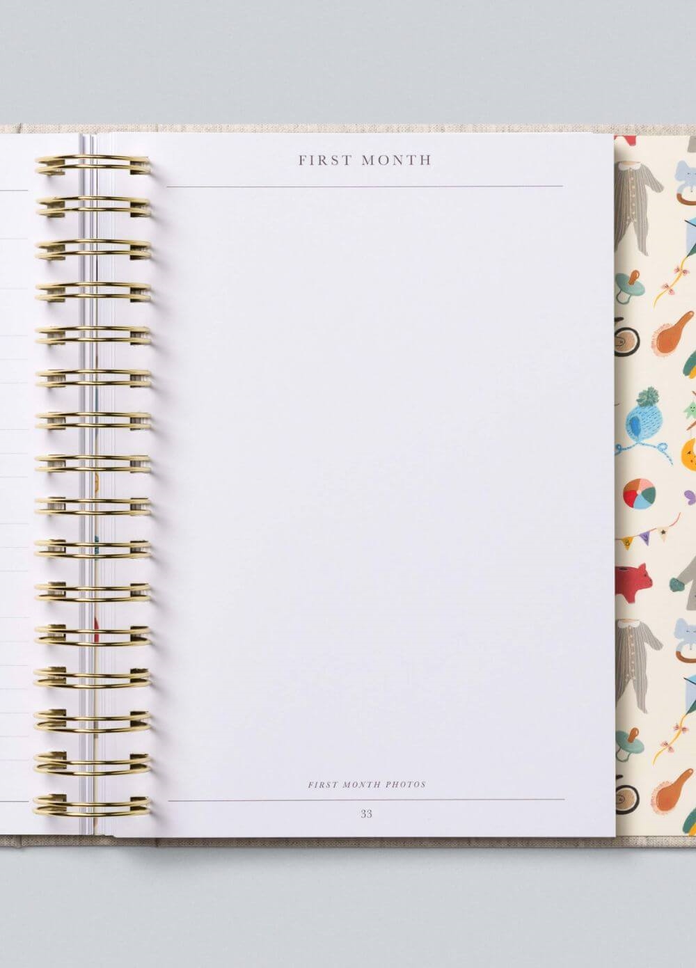 Write to Me - Baby, The First Year Journal in Grey