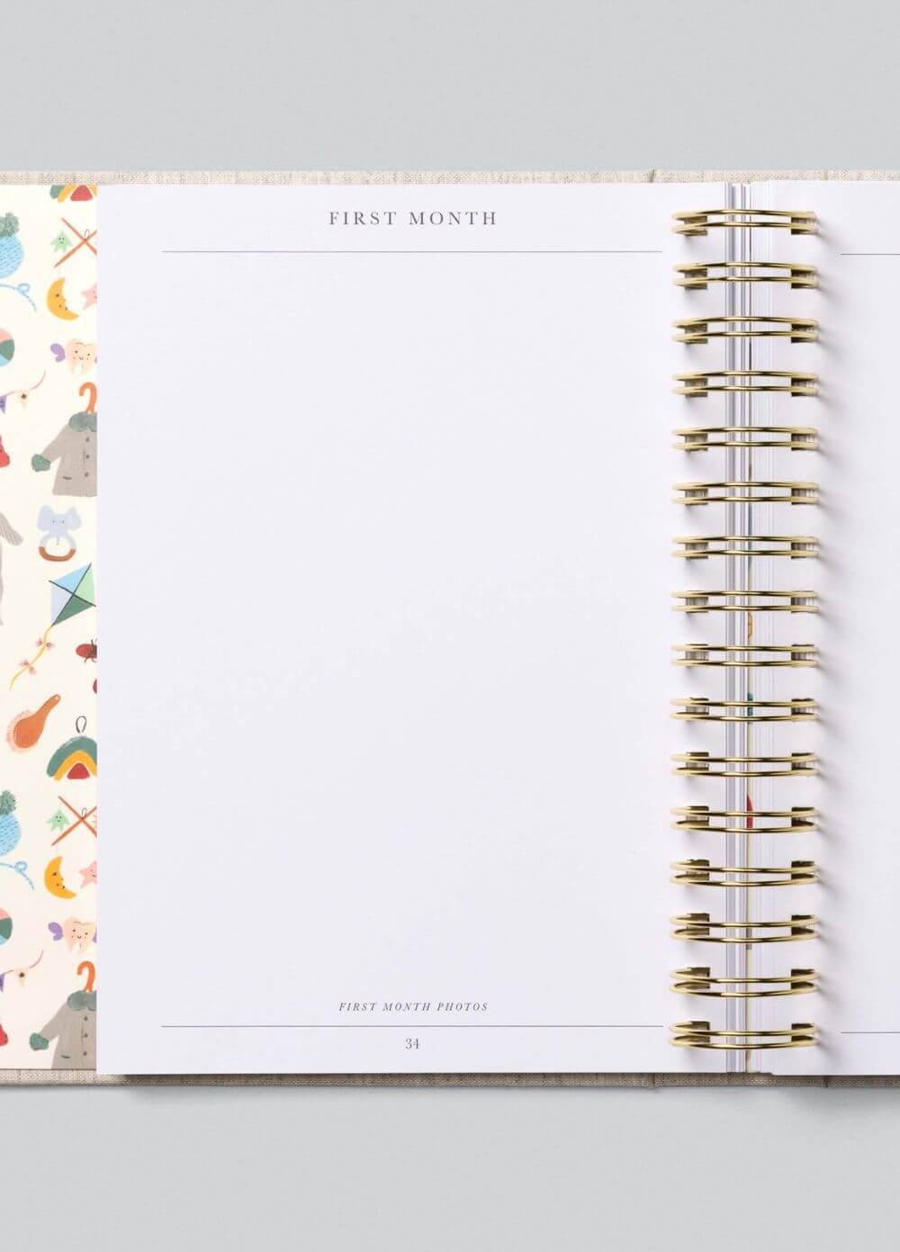 Write to Me - Baby, The First Year Journal in Grey