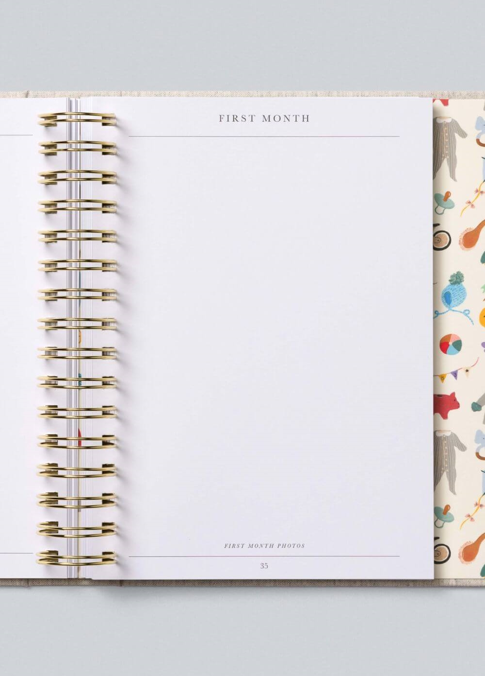 Write to Me - Baby, The First Year Journal in Grey