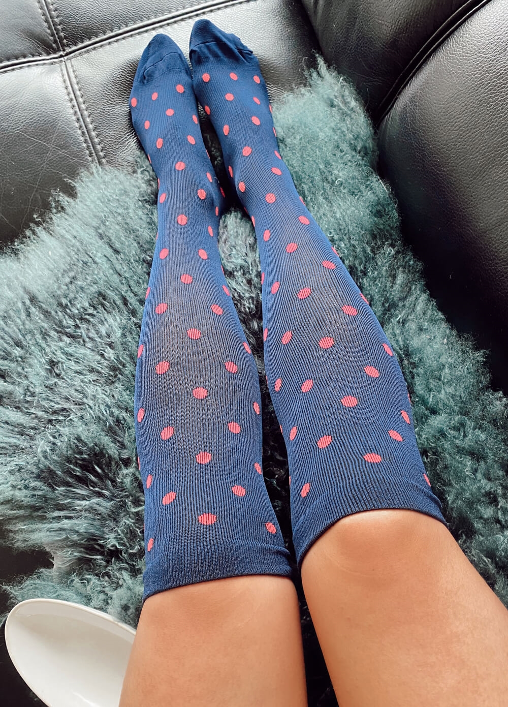 Mama Sox - Excite Maternity Compression Socks in Navy Polkadot