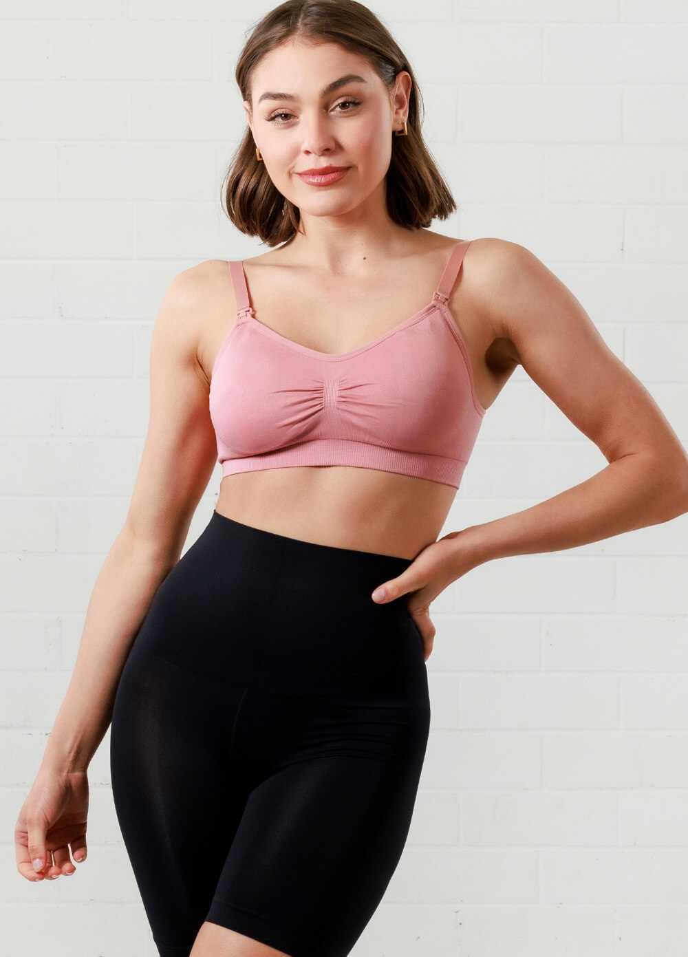 Queen Bee - Stella Seamless Pumping Bra in Pink