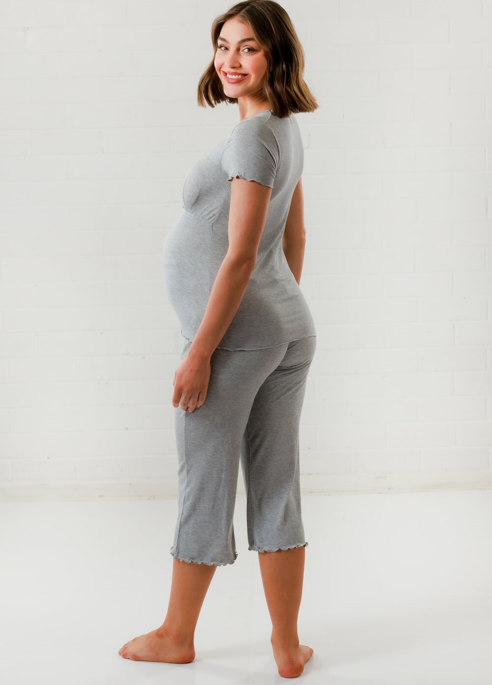 Lait & Co - Oriel New Mama Hospital Pyjama Set in Grey