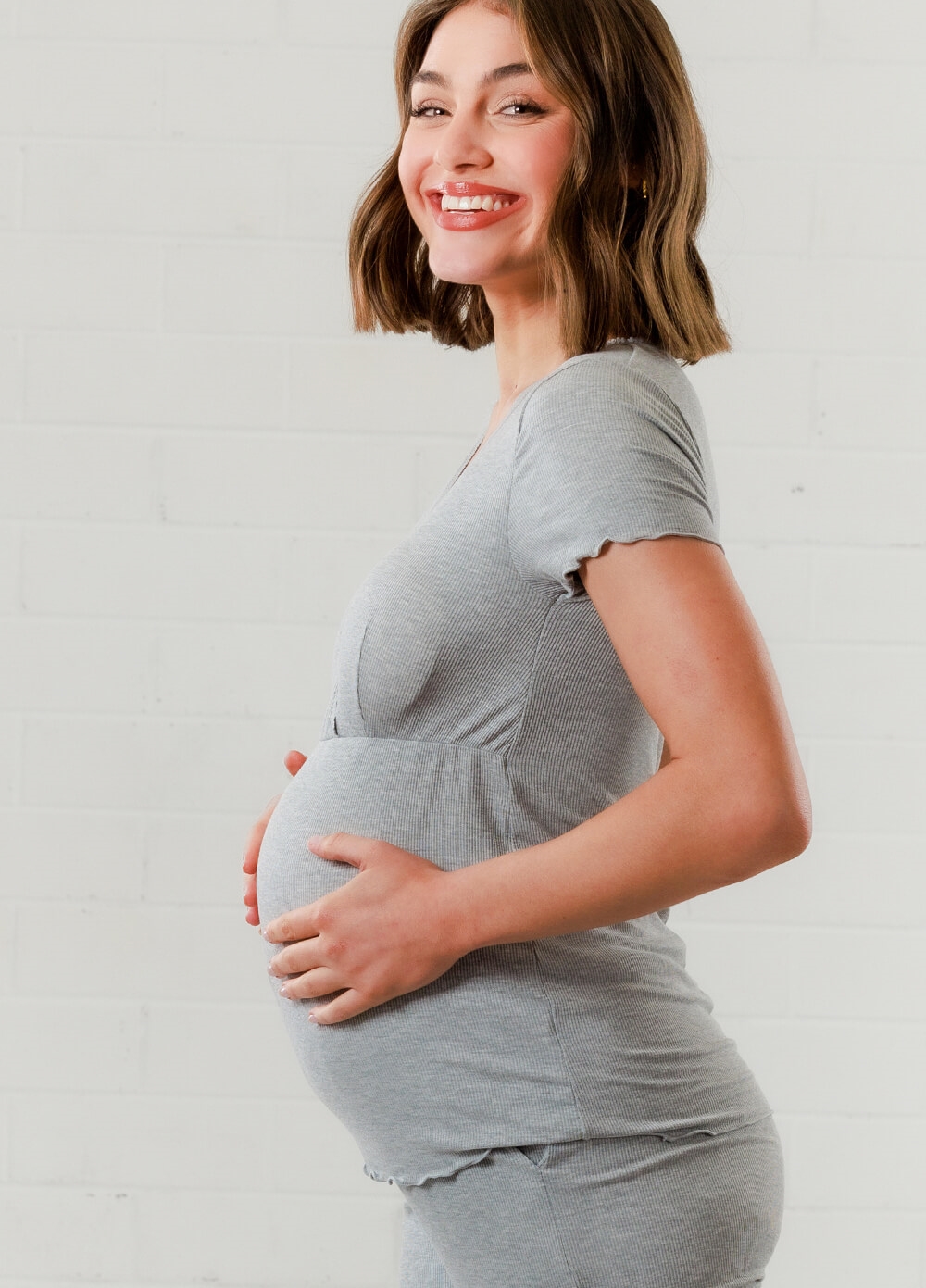 Lait & Co - Oriel New Mama Hospital Pyjama Set in Grey
