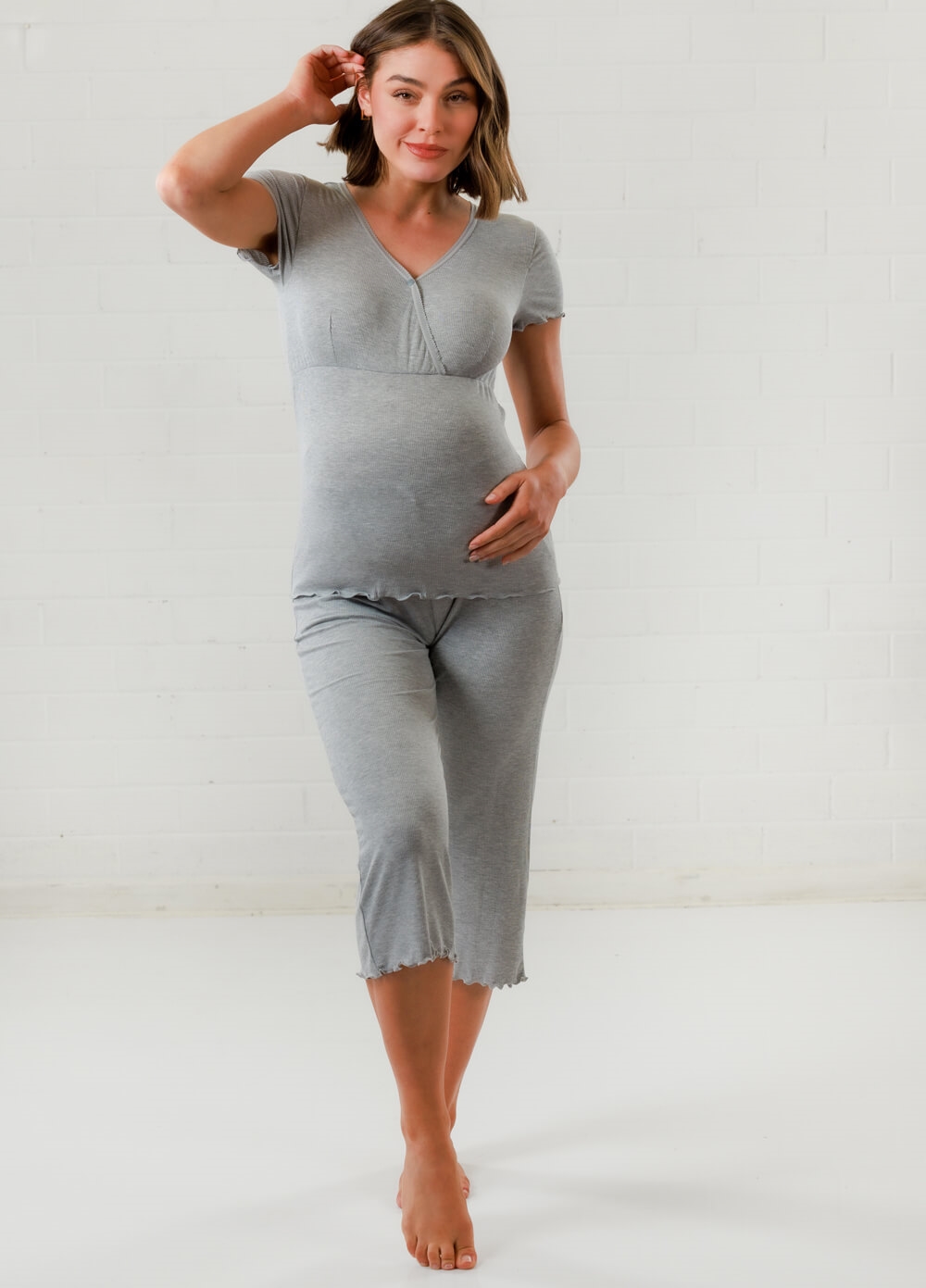 Lait & Co - Oriel New Mama Hospital Pyjama Set in Grey
