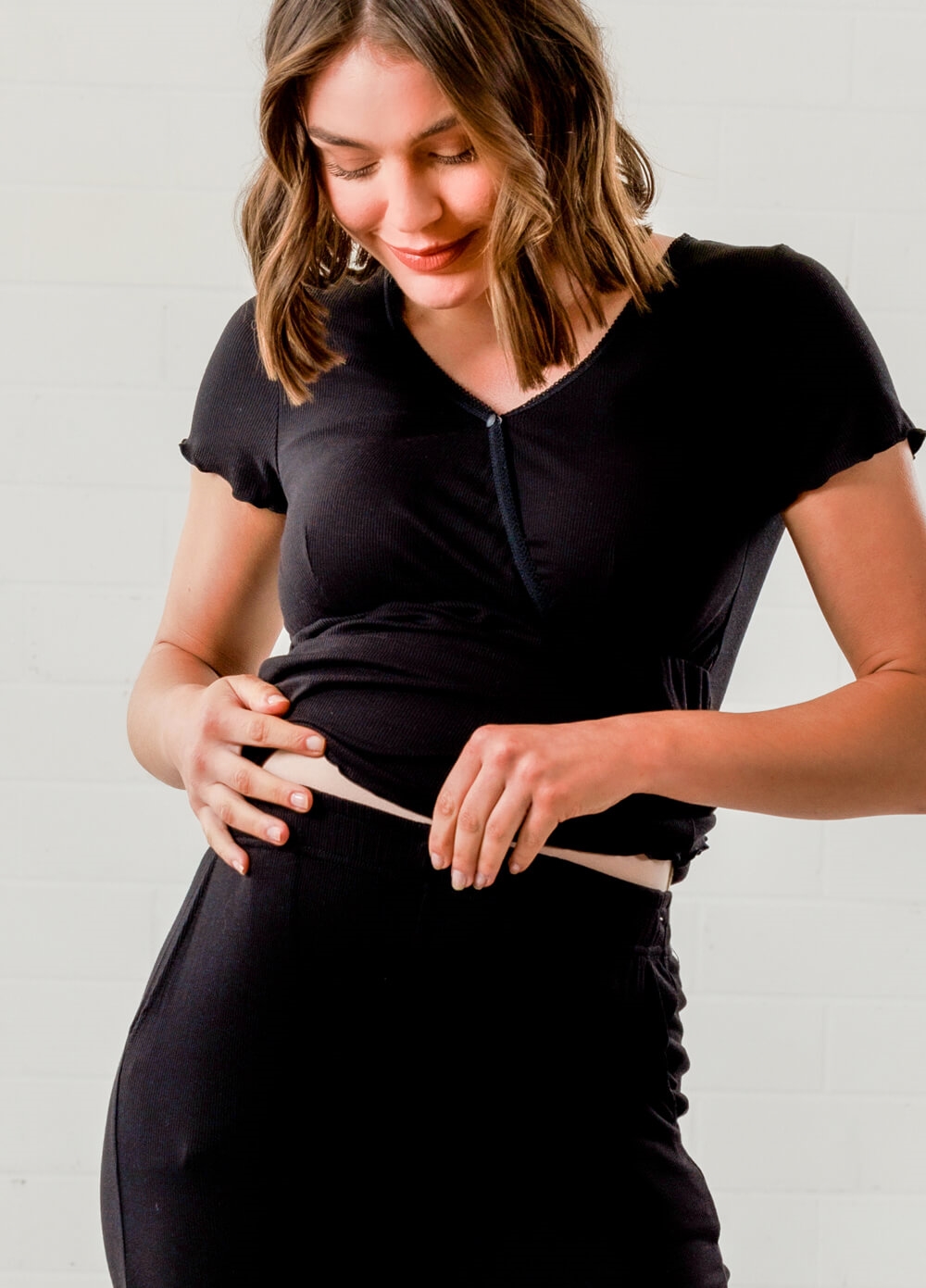 Lait & Co - Oriel New Mama Hospital Pyjama Set in Black