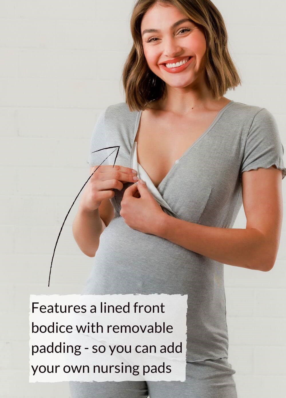 Lait & Co - Oriel New Mama Hospital Pyjama Set in Grey