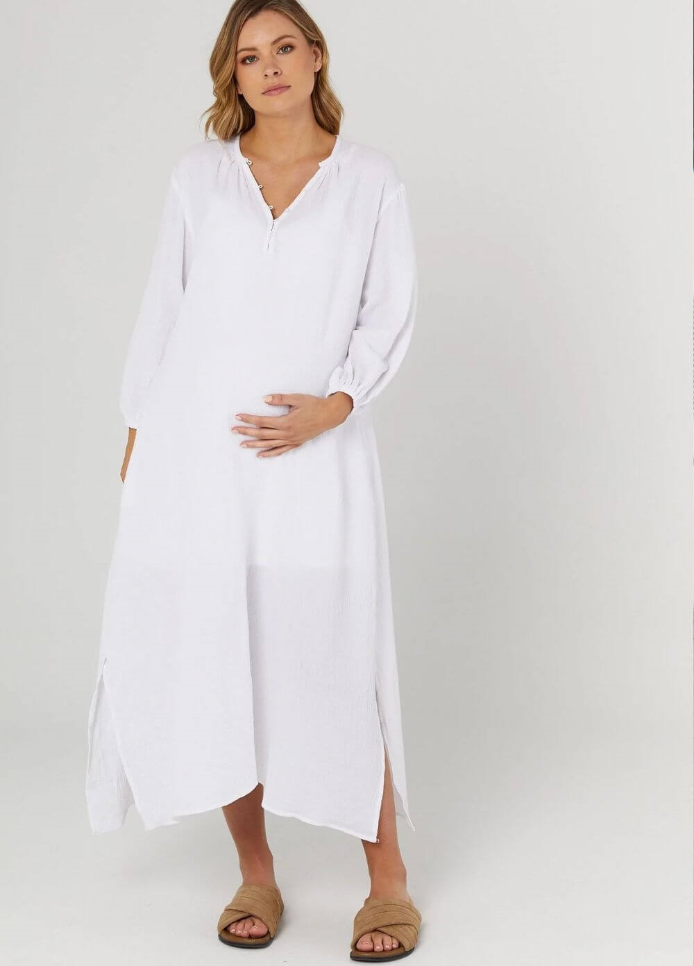Legoe - Mayfield White Maternity Maxi Dress