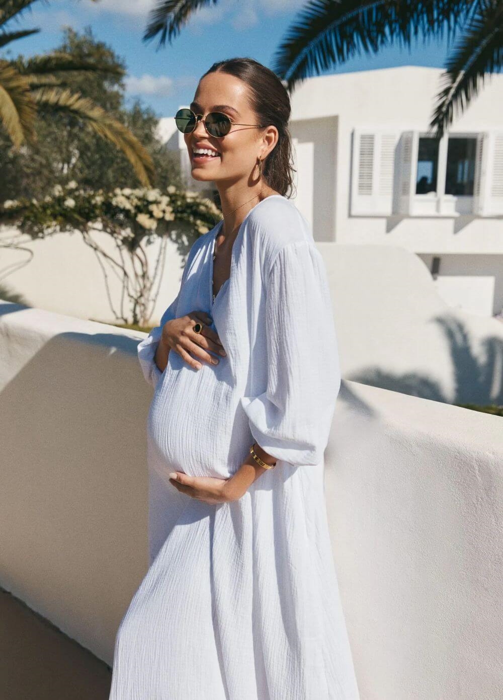 Legoe - Mayfield White Maternity Maxi Dress